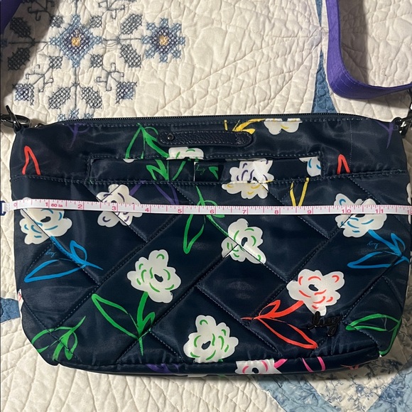 Lug Navy Floral Crossbody Bag with Purple Strap - Picture 6 of 8